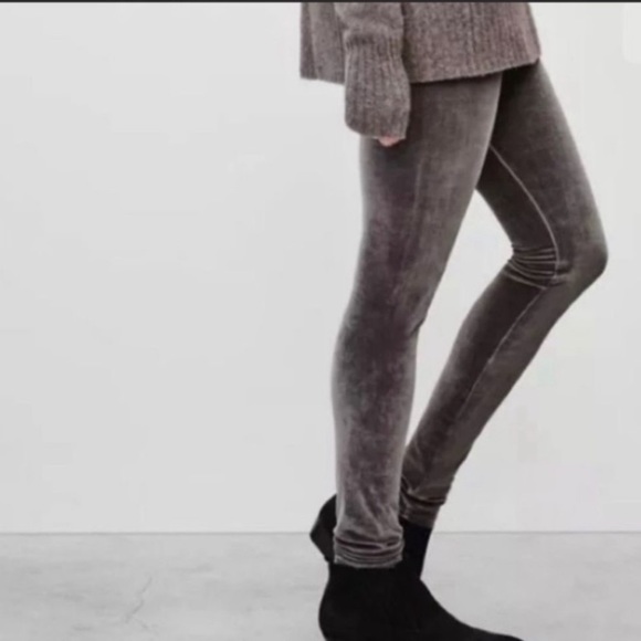 Wilfred Free Lavender Grey Velvet Leggings - Picture 2 of 8